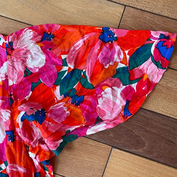 Abel the Label Floral Midi Dress Pink Red Size L - Picture 12 of 15